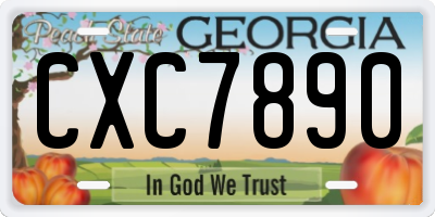 GA license plate CXC7890