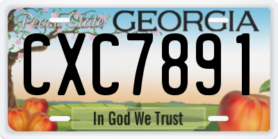 GA license plate CXC7891