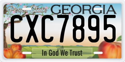 GA license plate CXC7895