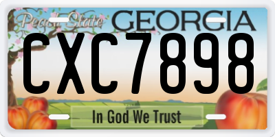 GA license plate CXC7898
