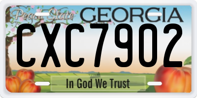 GA license plate CXC7902
