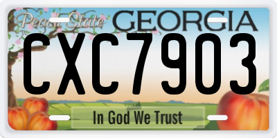 GA license plate CXC7903