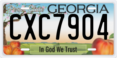 GA license plate CXC7904