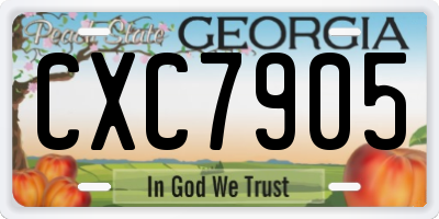 GA license plate CXC7905