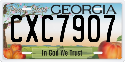 GA license plate CXC7907
