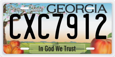 GA license plate CXC7912