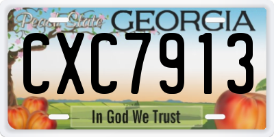 GA license plate CXC7913