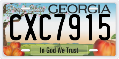 GA license plate CXC7915