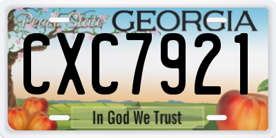 GA license plate CXC7921