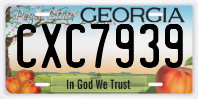 GA license plate CXC7939