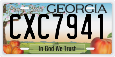 GA license plate CXC7941