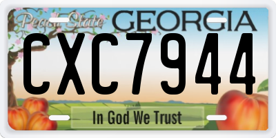 GA license plate CXC7944