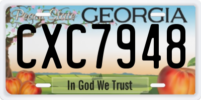 GA license plate CXC7948