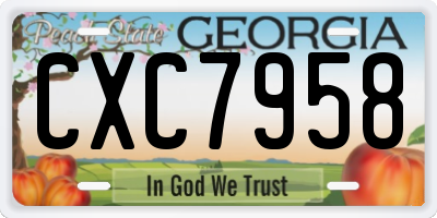GA license plate CXC7958