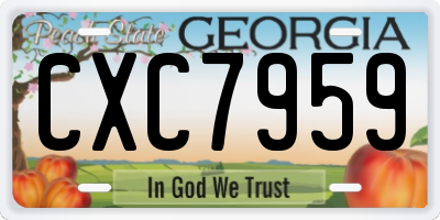 GA license plate CXC7959