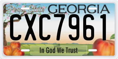GA license plate CXC7961