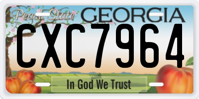 GA license plate CXC7964