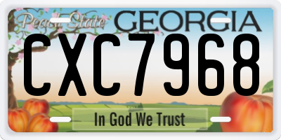 GA license plate CXC7968
