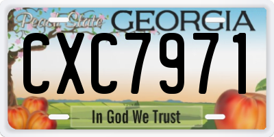 GA license plate CXC7971