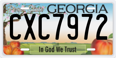 GA license plate CXC7972