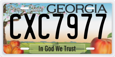 GA license plate CXC7977