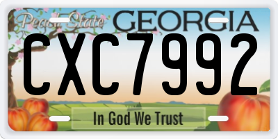 GA license plate CXC7992