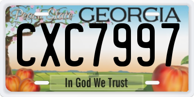GA license plate CXC7997