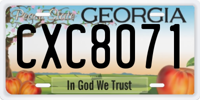 GA license plate CXC8071