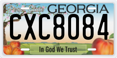GA license plate CXC8084