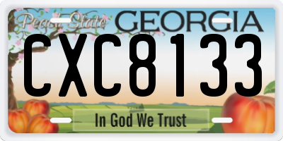 GA license plate CXC8133