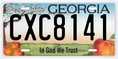 GA license plate CXC8141