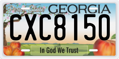 GA license plate CXC8150