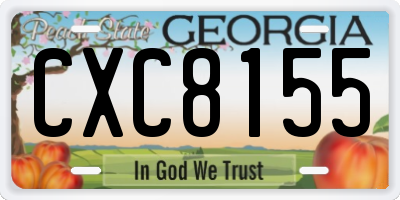 GA license plate CXC8155