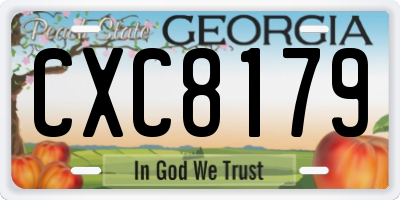 GA license plate CXC8179