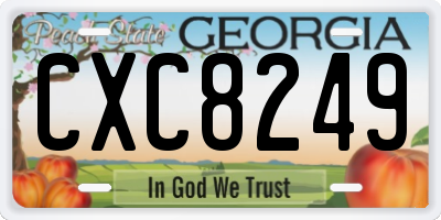 GA license plate CXC8249