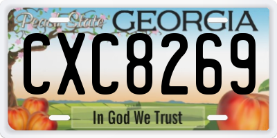 GA license plate CXC8269