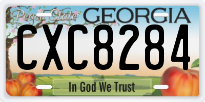GA license plate CXC8284