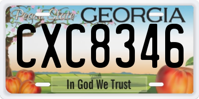 GA license plate CXC8346