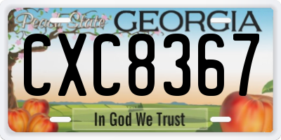 GA license plate CXC8367
