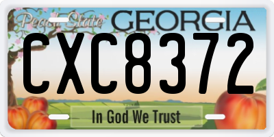 GA license plate CXC8372