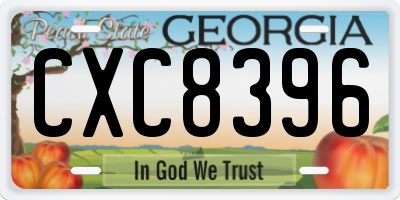 GA license plate CXC8396