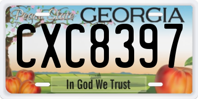 GA license plate CXC8397