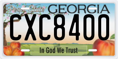 GA license plate CXC8400
