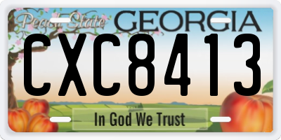 GA license plate CXC8413