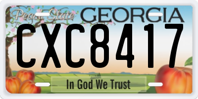 GA license plate CXC8417
