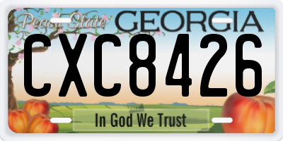 GA license plate CXC8426
