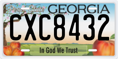 GA license plate CXC8432