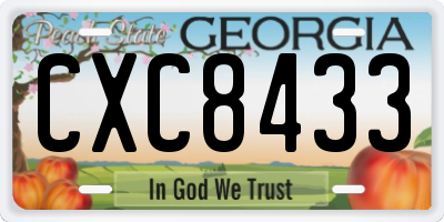 GA license plate CXC8433