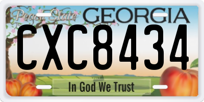 GA license plate CXC8434