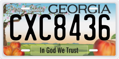 GA license plate CXC8436